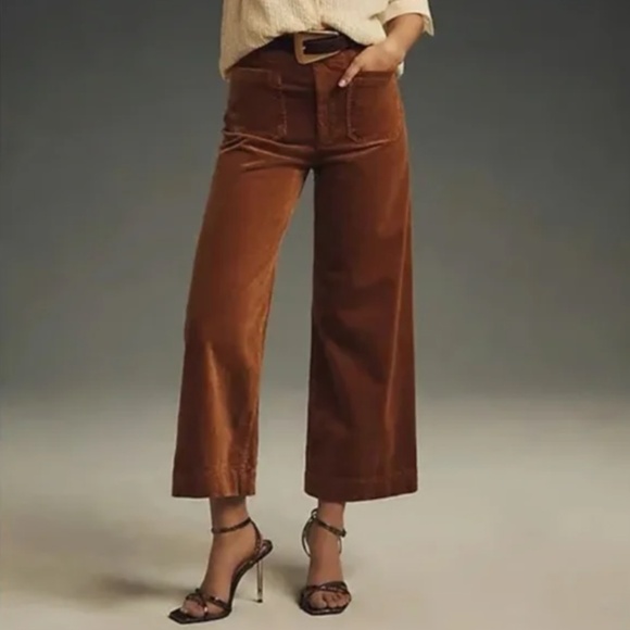 Anthropologie Maeve The Colette Corduroy Crop Wide-Leg Pants: Corduroy Edition - Picture 1 of 5